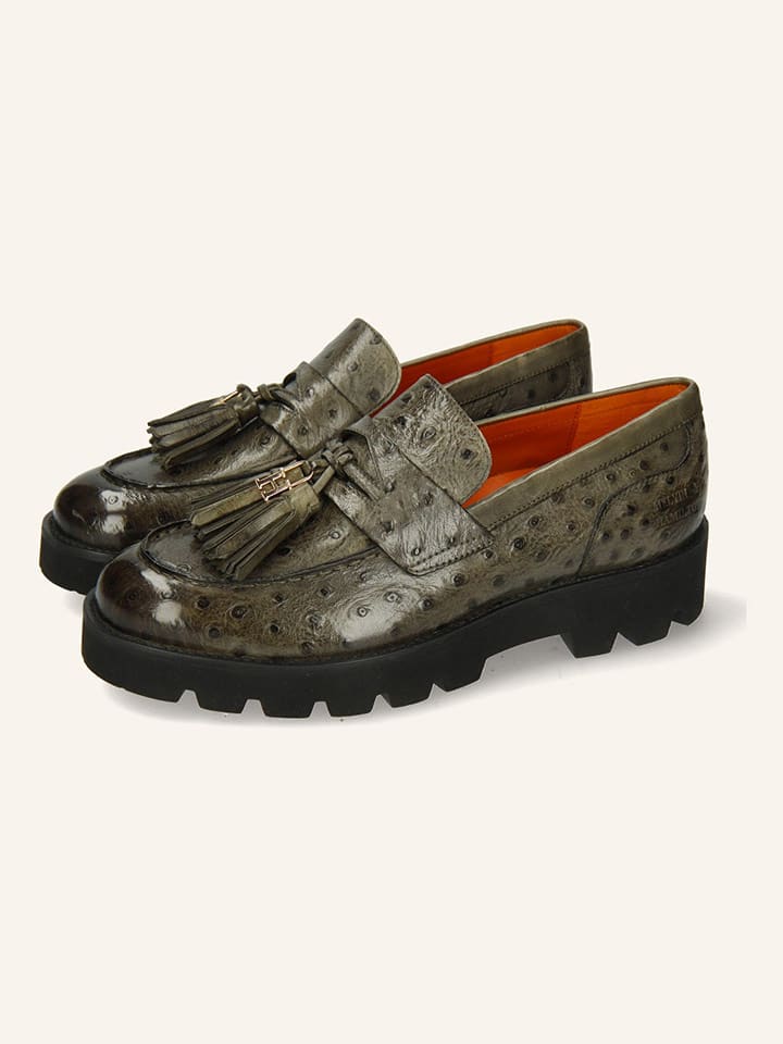 MELVIN & HAMILTON Skórzane slippersy "Jade 44" w kolorze zielonym rozmiar: 41