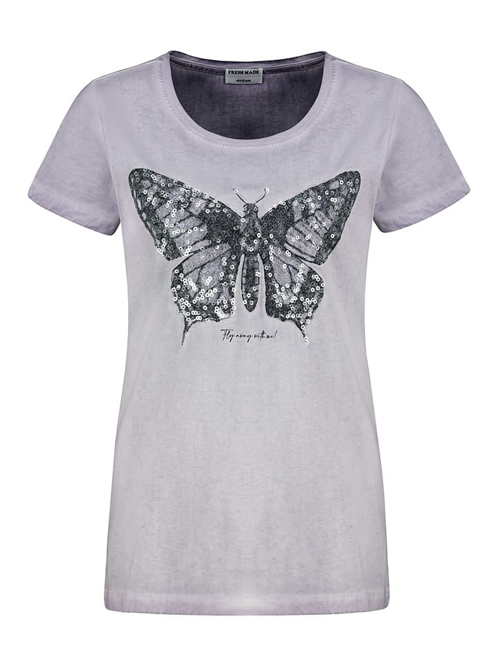 Fresh Made Koszulka w kolorze lawendowym rozmiar: S