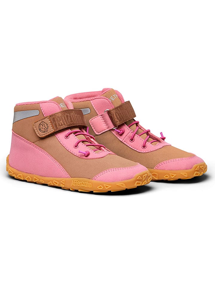 Affenzahn Skórzane botki w kolorze jasnobrązowo-jasnoróżowym rozmiar: 35