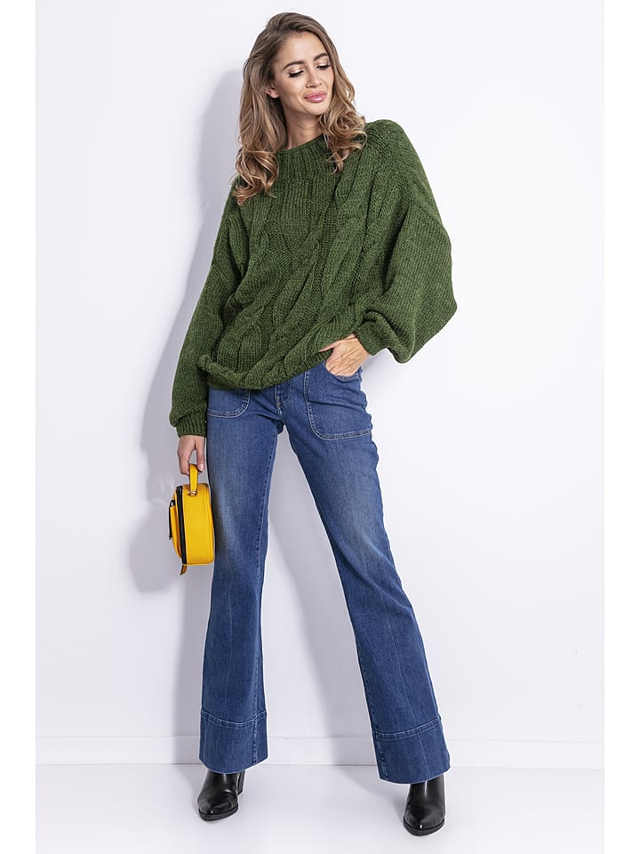 fobya Sweter w kolorze oliwkowym rozmiar: S/M