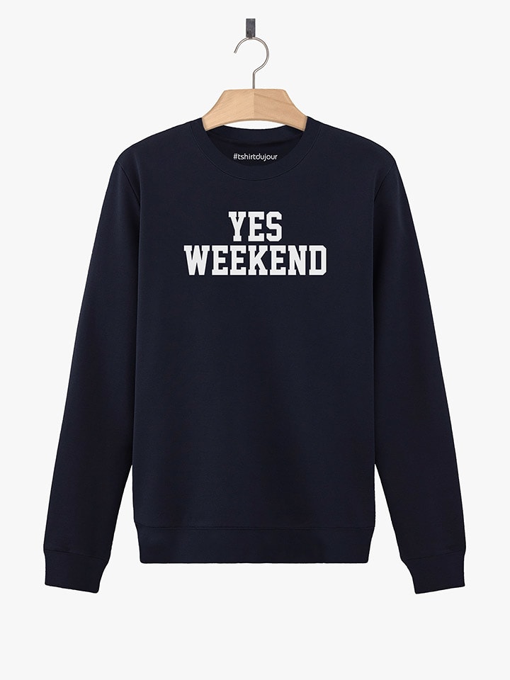 WOOOP Bluza "Yes Weekend" w kolorze granatowym rozmiar: S