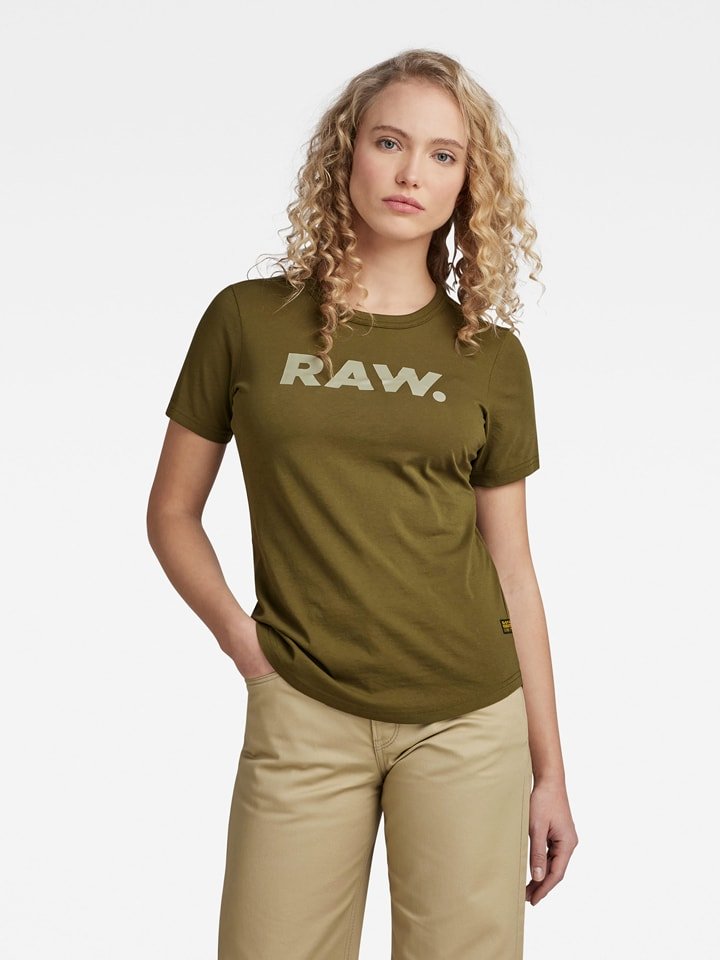 G-Star Koszulka "RAW." w kolorze khaki rozmiar: S