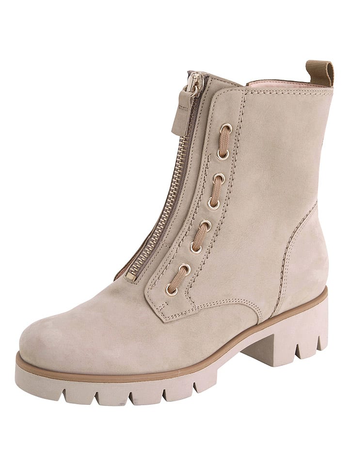 Gabor Skórzane botki w kolorze beżowym rozmiar: 40