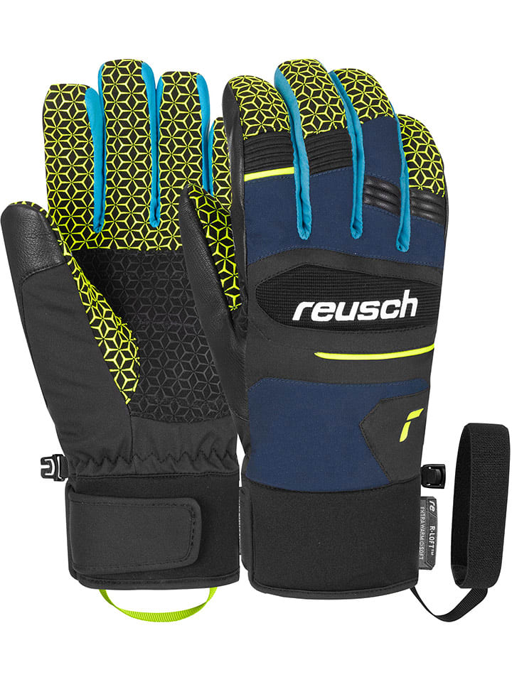 Reusch Rękawiczki funkcyjne "Scorpion" w kolorze czarno-niebiesko-żółtym rozmiar: 8,5