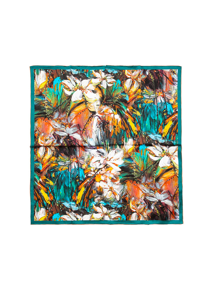 Jedwabna chusta ze wzorem - 90 x 90 cm