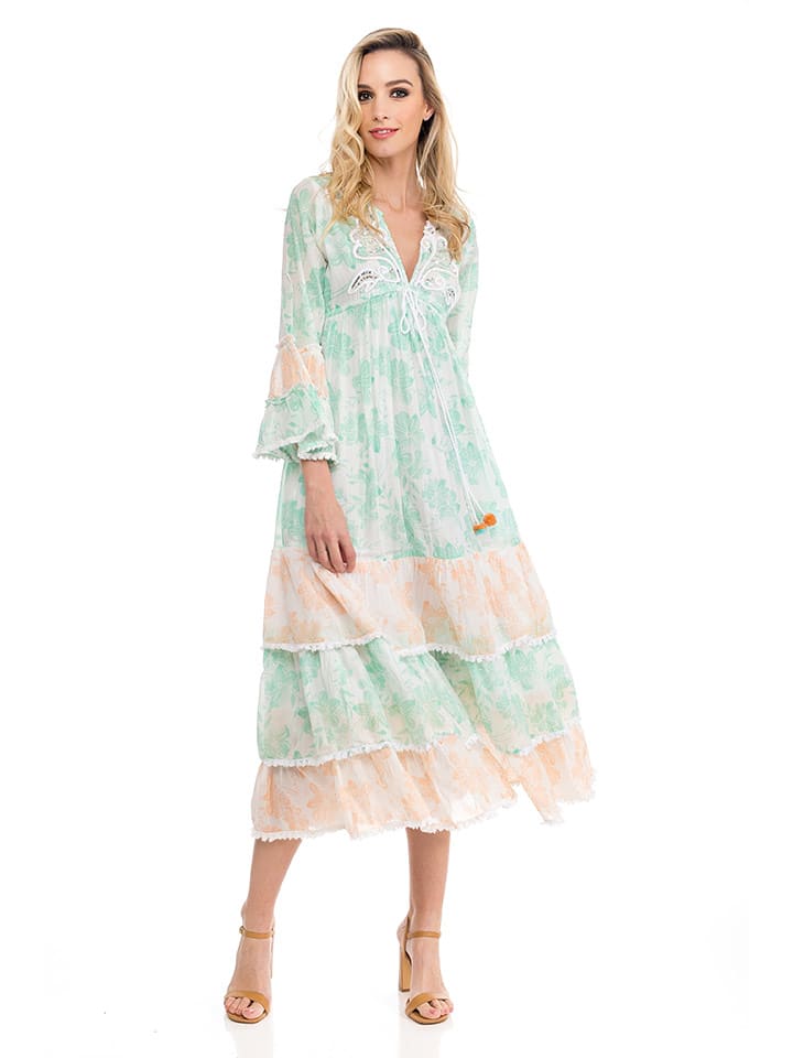 Tantra Sukienka w kolorze zielono-łososiowym rozmiar: L