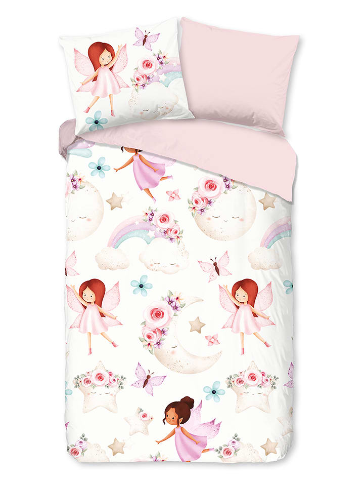 Good Morning Komplet pościeli "Lucia" w kolorze biało-jasnoróżowym rozmiar: 135x200 cm