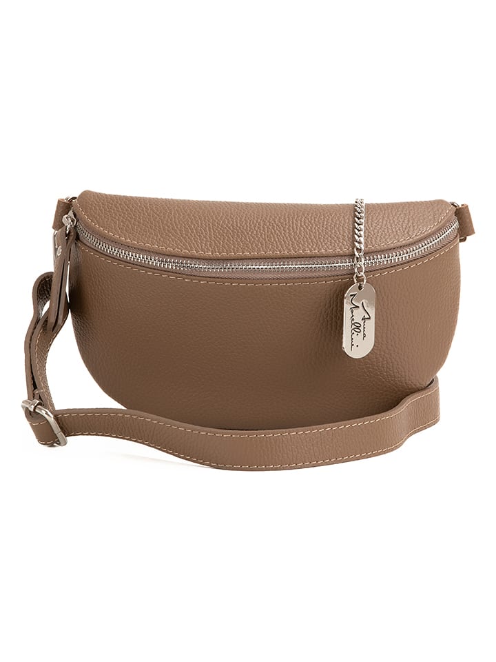 Anna Morellini Skórzana saszetka "Berenice" w kolorze szarobrązowym - 25 x 14 x 1 cm rozmiar: onesize