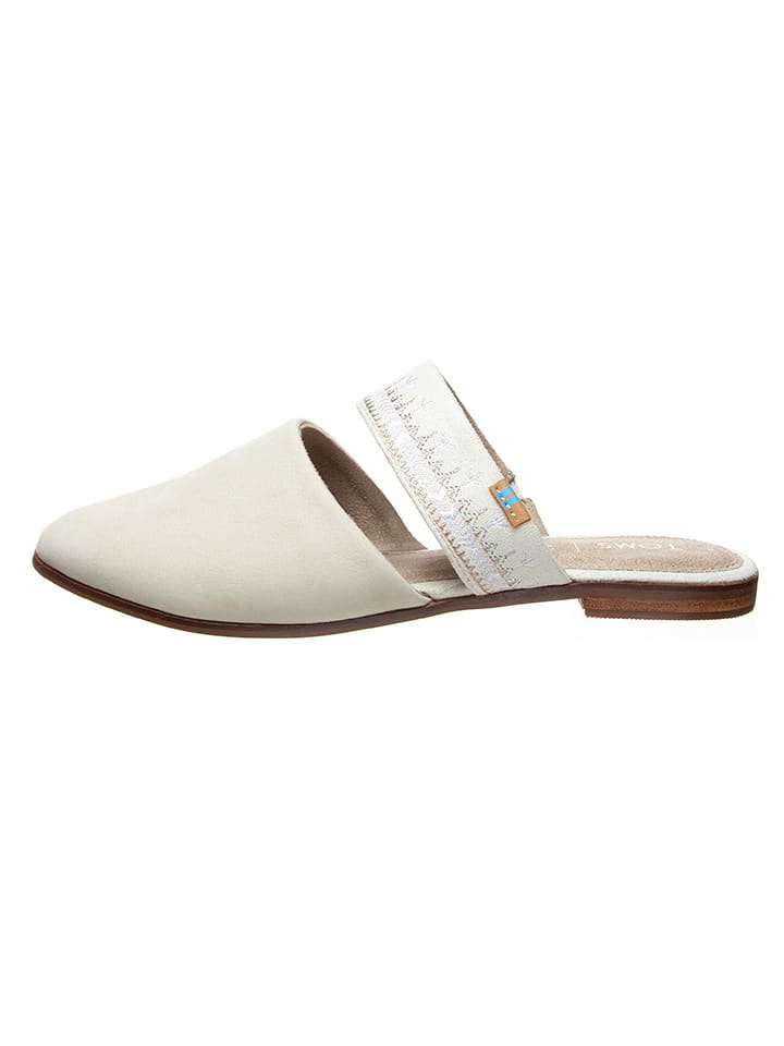 TOMS Skórzane klapki w kolorze kremowym rozmiar: 39