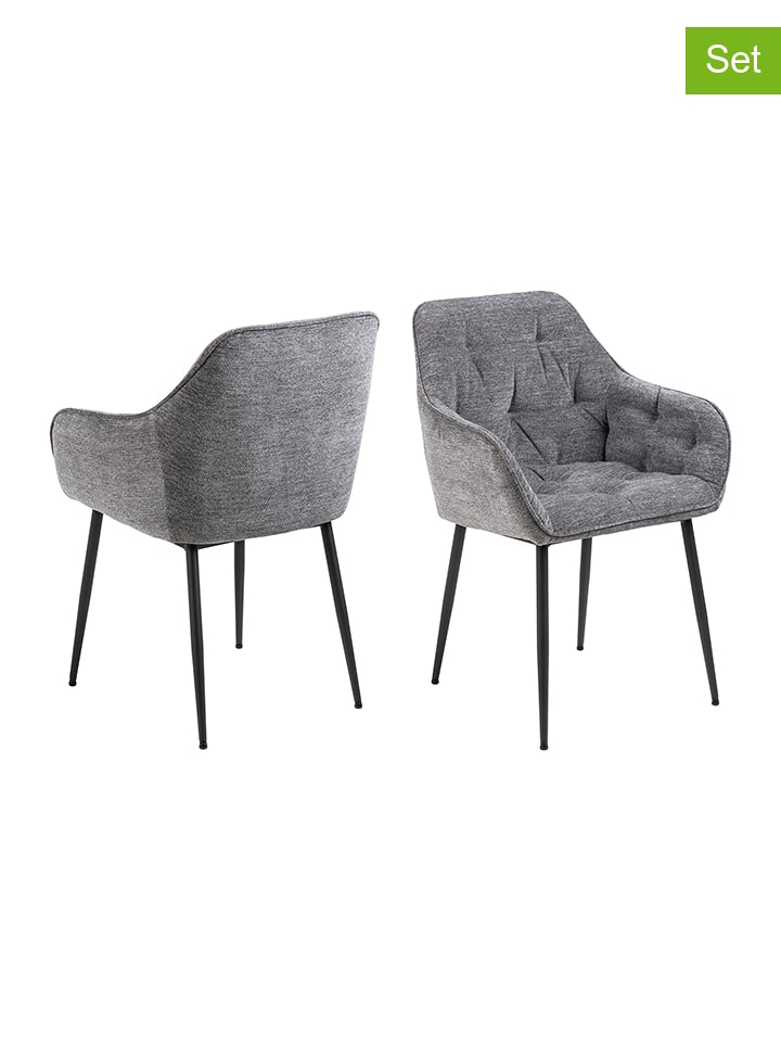 Actona Krzesła (2 szt.) "Brooke" w kolorze szarym do jadalni - 58 x 83 x 55 cm rozmiar: onesize