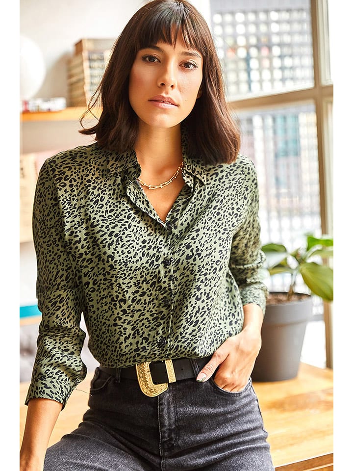 Olalook Bluzka w kolorze zielonym rozmiar: L