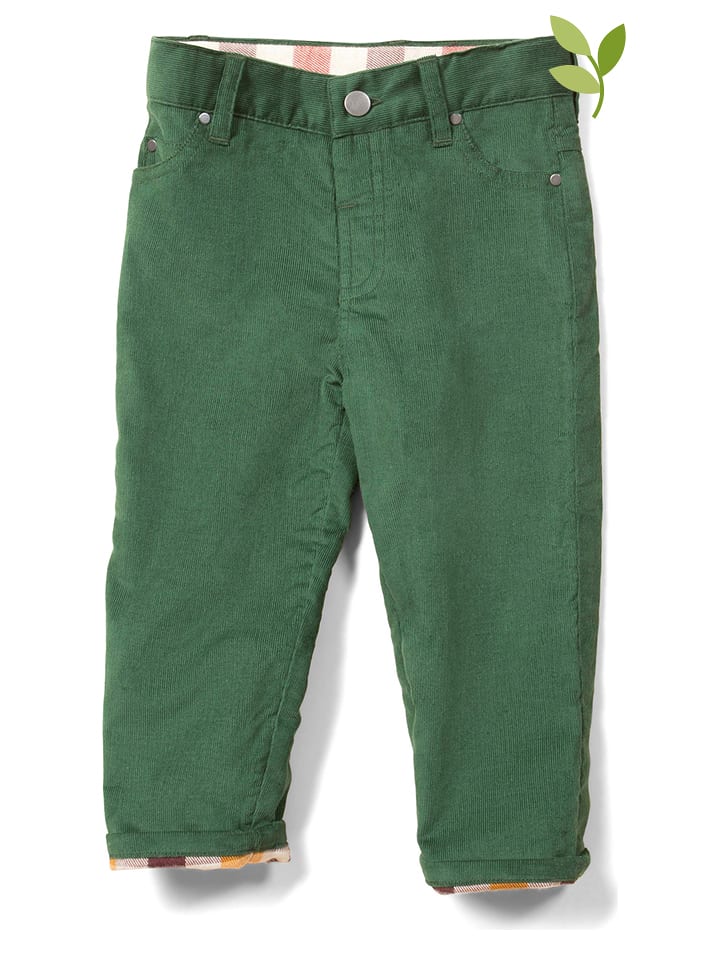 Little Green Radicals Spodnie sztruksowe w kolorze zielonym rozmiar: 116