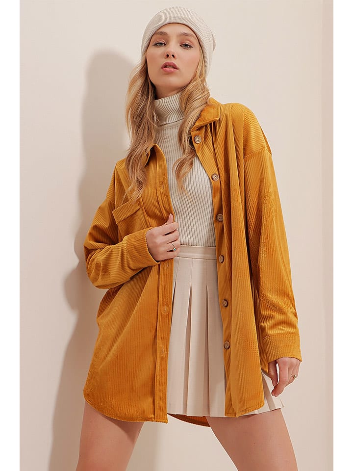 Jumeon Kurtka koszulowa w kolorze żółtym rozmiar: S