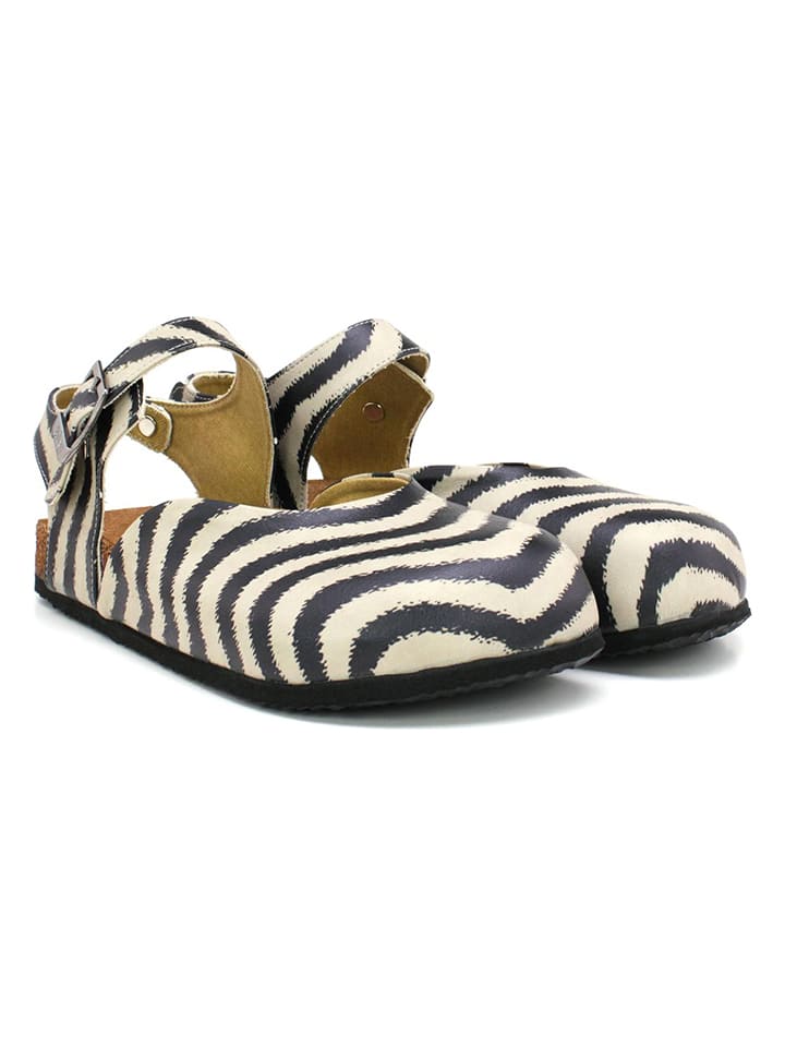 Calceo Półsandały w kolorze czarno-kremowym rozmiar: 42