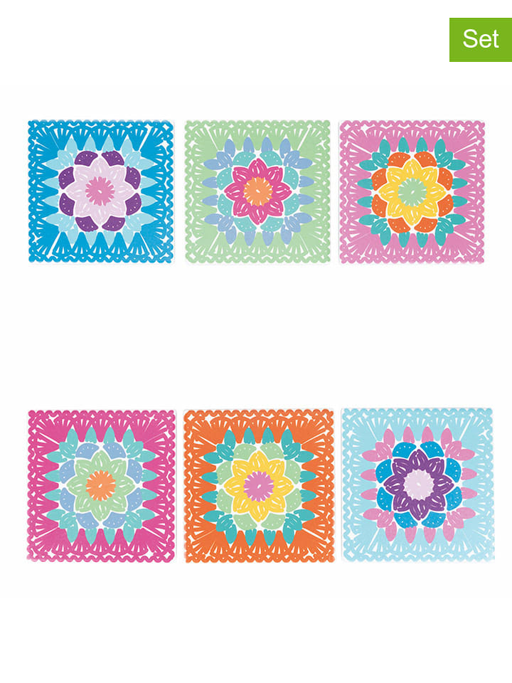 Villa d´Este Podkładki (6 szt.) "Crochet Square" ze wzorem - 20 x 20 cm rozmiar: onesize