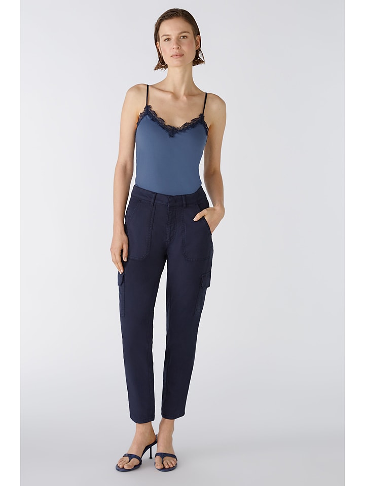 Oui Top w kolorze niebiesko-czarnym rozmiar: 40