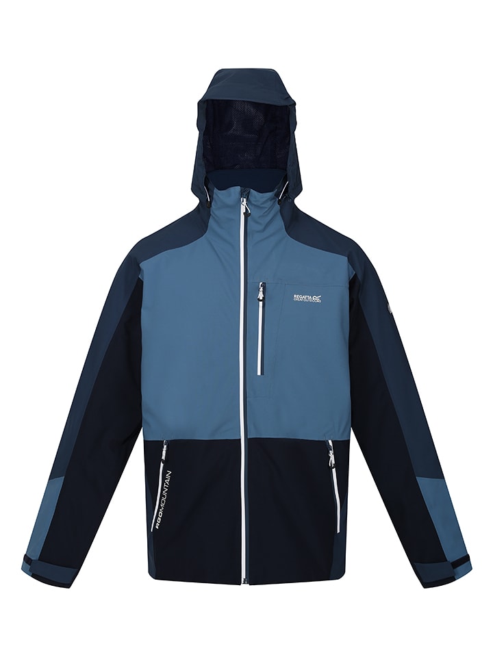 Regatta Kurtka przeciwdeszczowa "Bosfield" w kolorze czarno-niebieskim rozmiar: M