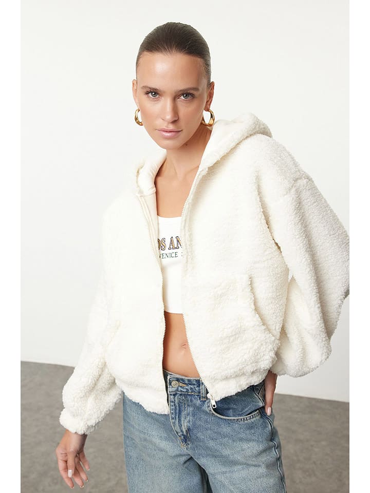 trendyol Bluza w kolorze kremowym rozmiar: M