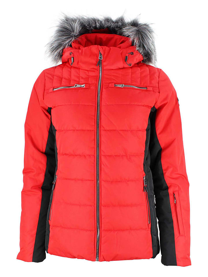 Peak Mountain Kurtka narciarska "Asalpi" w kolorze czerwono-czarnym rozmiar: L