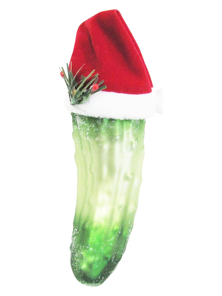 Krebs Glas Lauscha Ozdoba choinkowa w kolorze zielono-czerwonym - dł. 14 cm rozmiar: onesize