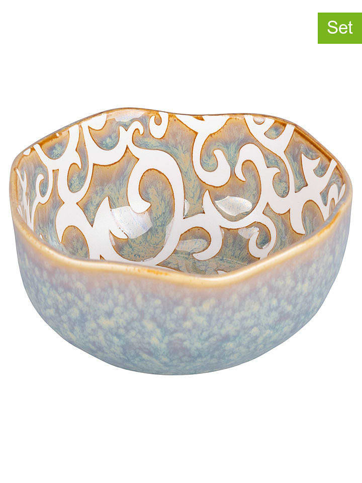 Villa d´Este Miski (2 szt.) w kolorze beżowo-błękitnym - Ø 12,5 cm rozmiar: onesize