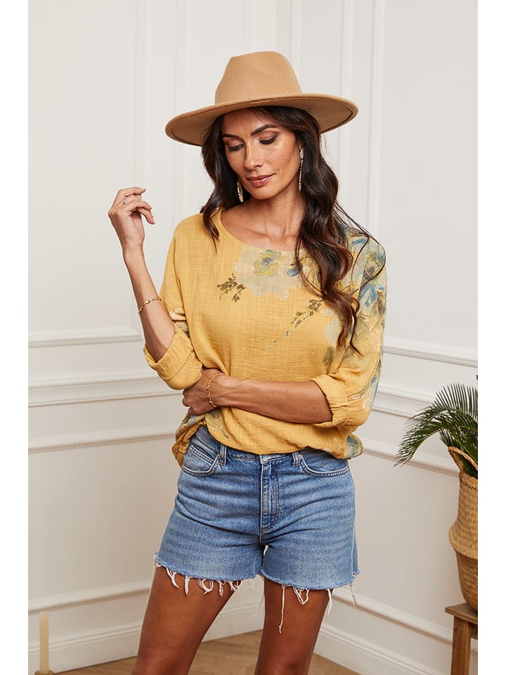 La Compagnie Du Lin Bluzka "Julianna" w kolorze żółtym rozmiar: XXL