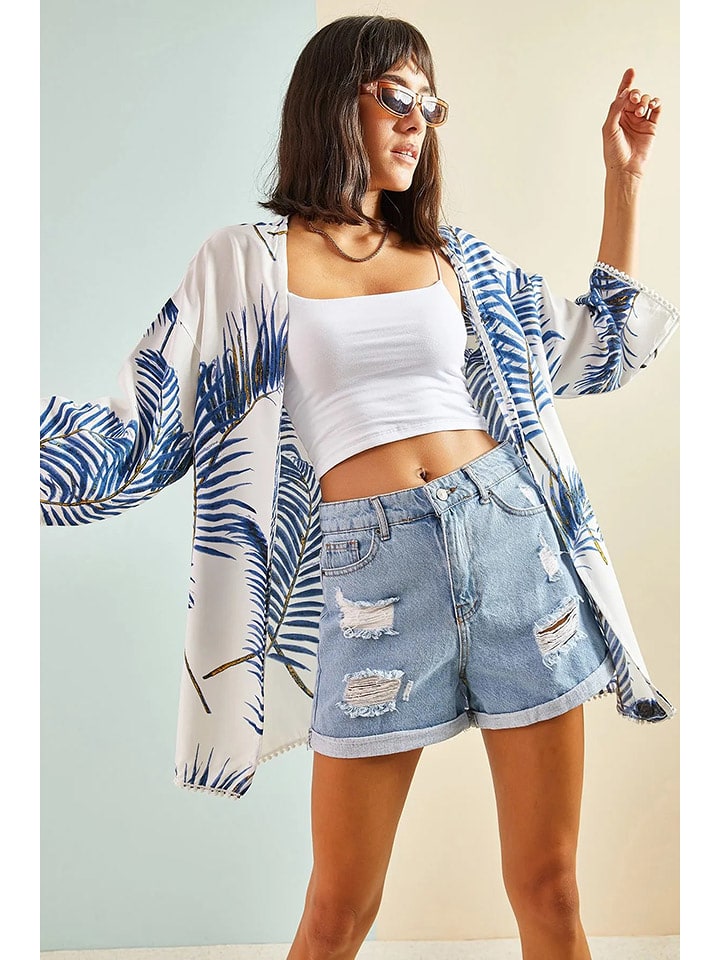 Jumeon Kardigan w kolorze niebiesko-białym rozmiar: M