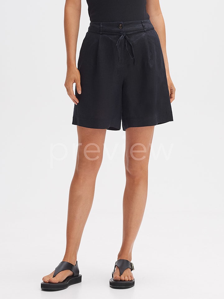 OPUS Lniane szorty w kolorze czarnym rozmiar: 38