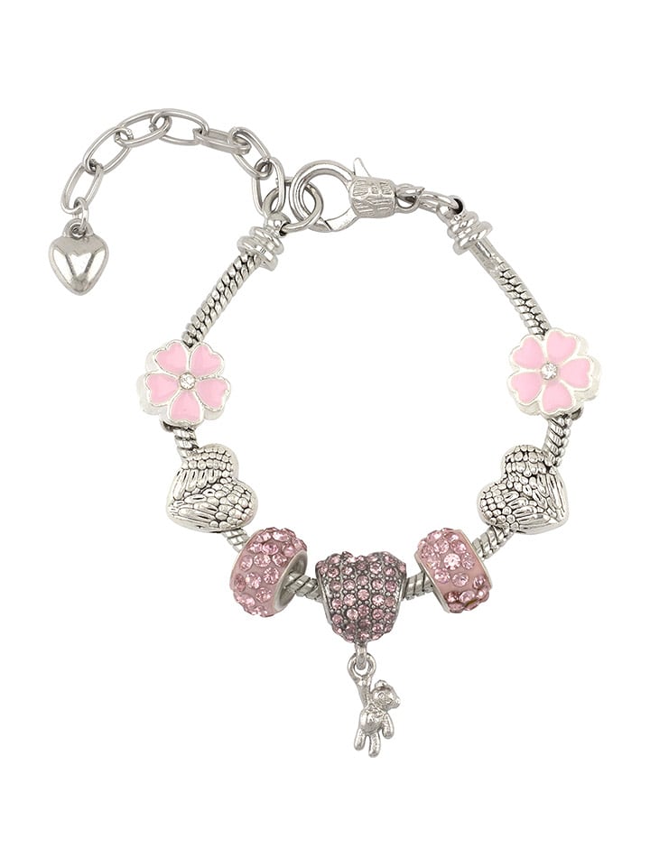 Ulysse Bransoletka "Teddy bear" w kolorze jasnoróżowo-srebrnym rozmiar: onesize