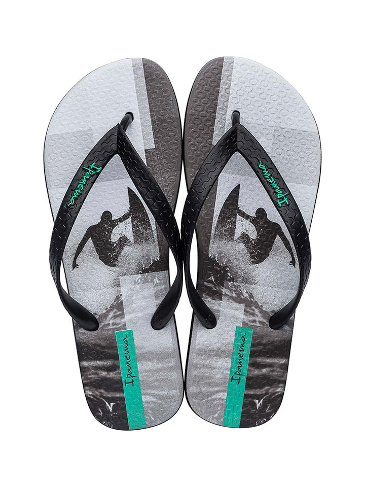 Ipanema Japonki w kolorze szaro-czarnym ze wzorem rozmiar: 45/46