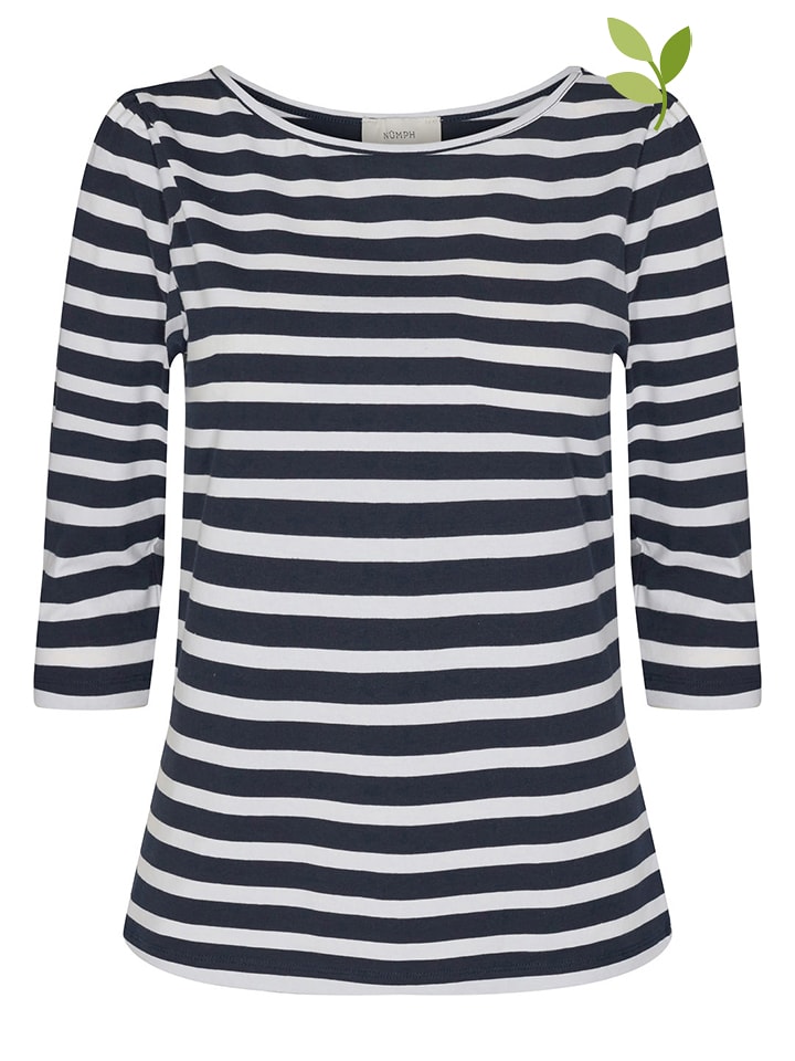 Koszulka "Nudaia" w kolorze granatowo-białym