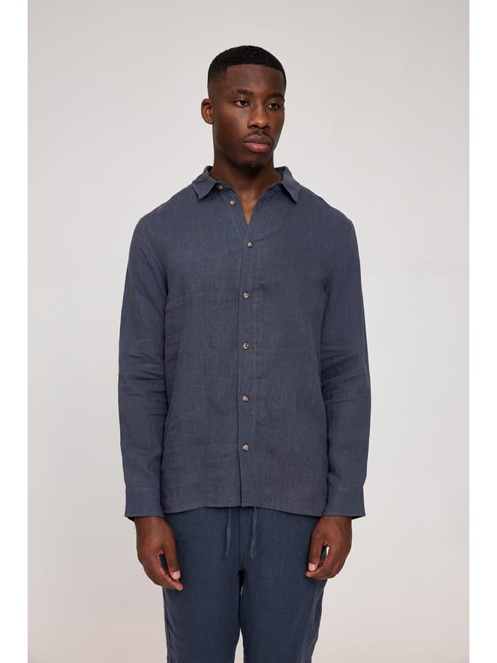 MAZINE Lniana koszula w kolorze granatowym rozmiar: S