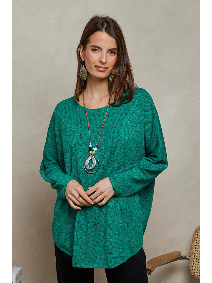 Plume Sweter "Diamond" w kolorze zielonym rozmiar: L