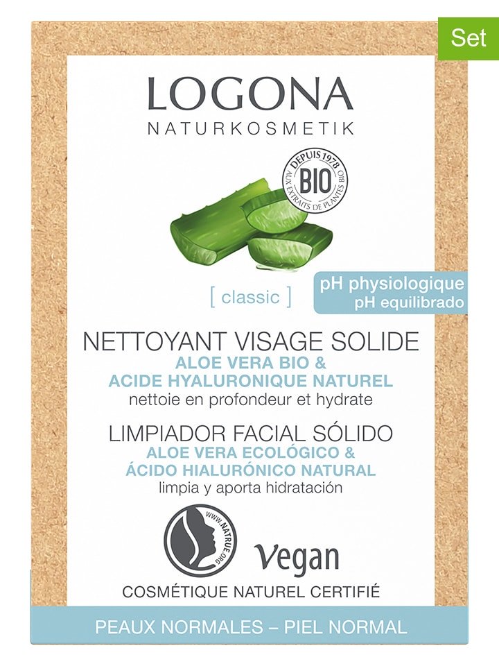 Logona Żele do twarzy (2 szt.) "Classic - Bio-Aloe Vera" w kostce - po 60 g rozmiar: onesize