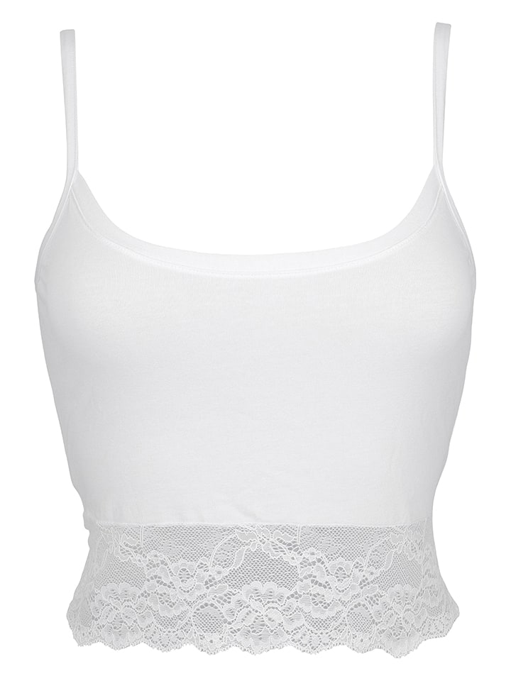 COTONELLA Top w kolorze białym rozmiar: S