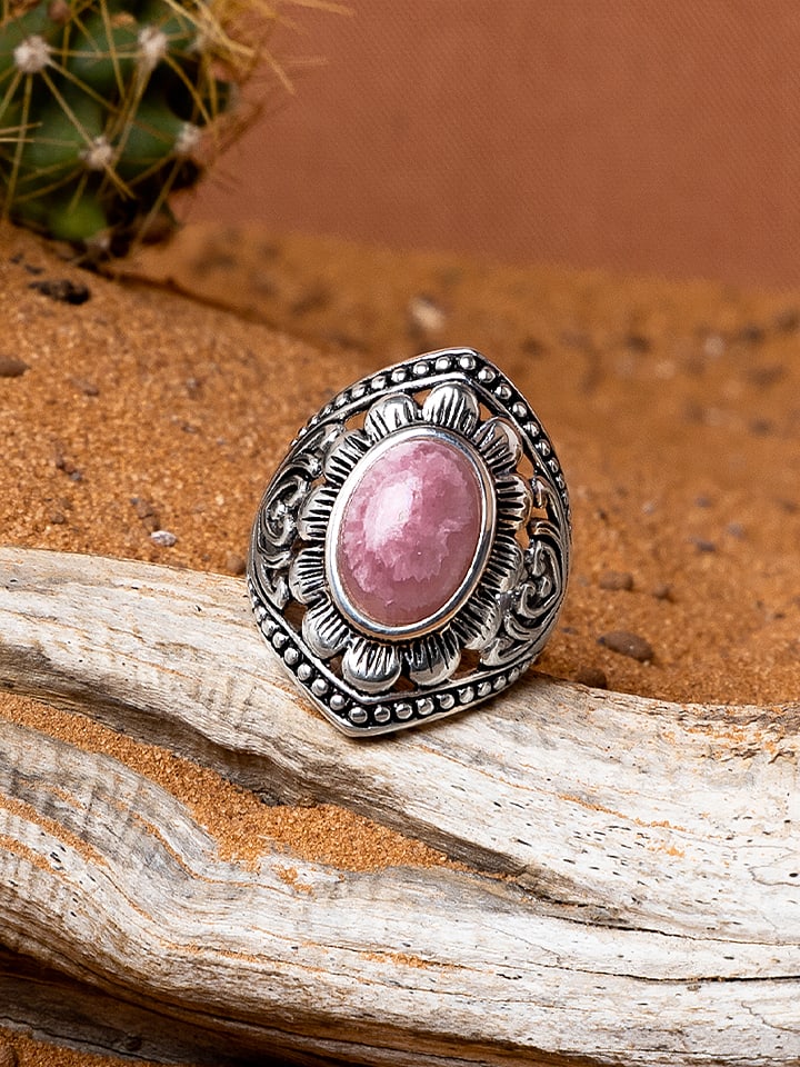 AMAZONIA Srebrny pierścionek "Axux" z rodochrozytem rozmiar: 58