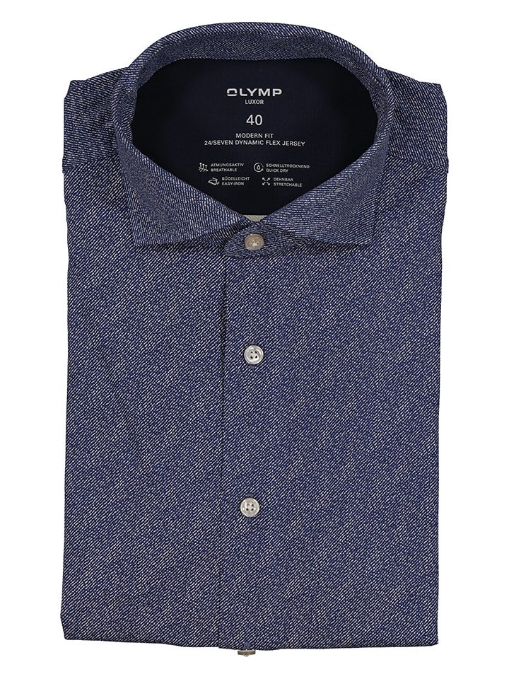 OLYMP Koszula "Luxor" - Modern fit - w kolorze granatowym rozmiar: 41