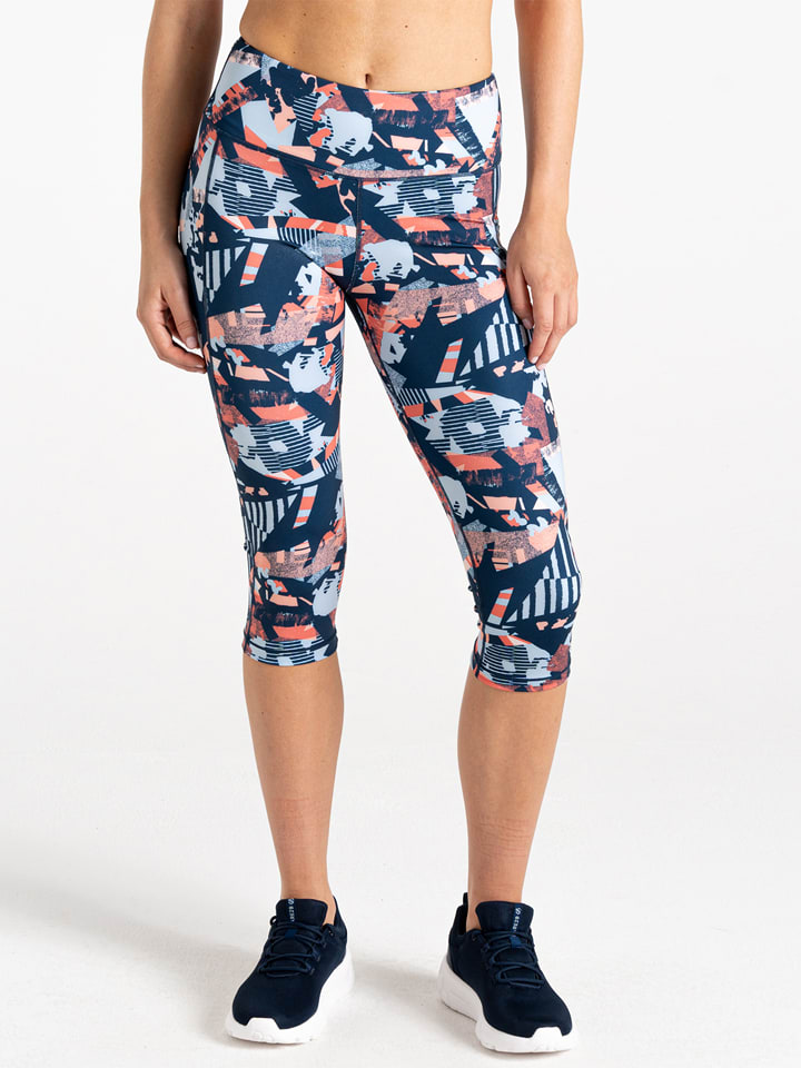 Dare 2b Legginsy sportowe "Influential II" w kolorze granatowo-błękitno-pomarańczowym rozmiar: 42