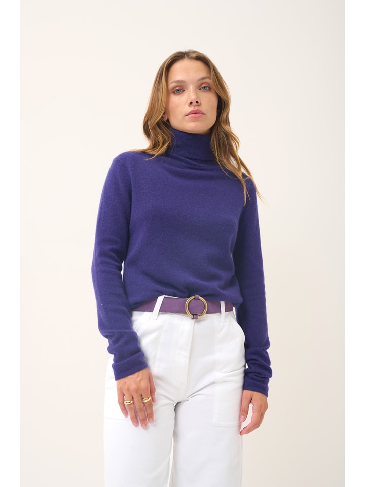 Just Cashmere Kaszmirowy golf "Ava" w kolorze fioletowym rozmiar: M