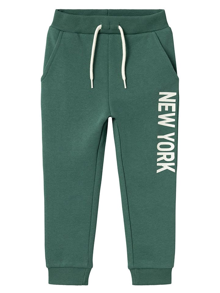 name it Spodnie dresowe "Tenne" w kolorze zielonym rozmiar: 122
