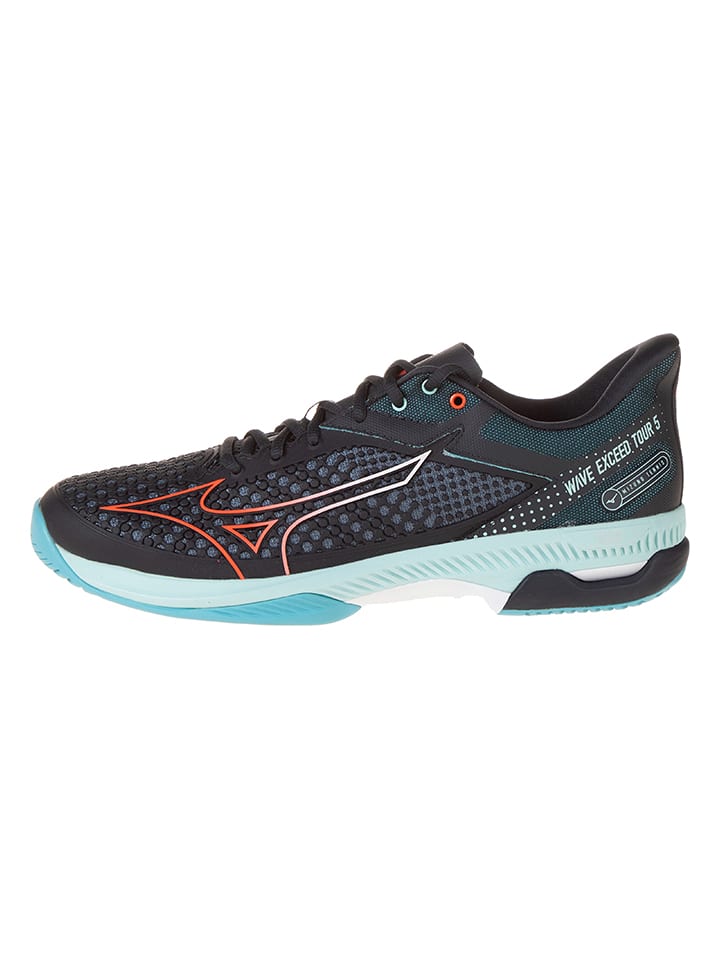 Mizuno Buty "Wave Exceed Tour AC" w kolorze czarno-błękitnym do tenisa rozmiar: 45