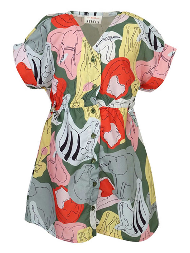 Sukienka "Nour" w kolorze zielono-czerwono-żółtym