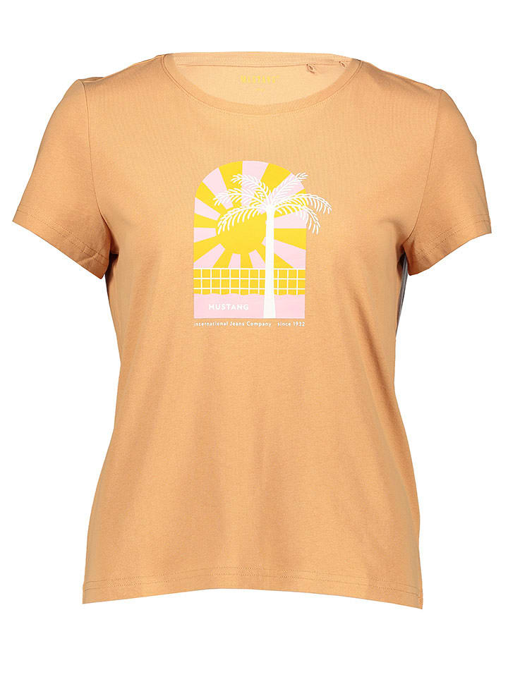 Mustang Koszulka "Albany" w kolorze pomarańczowym rozmiar: S