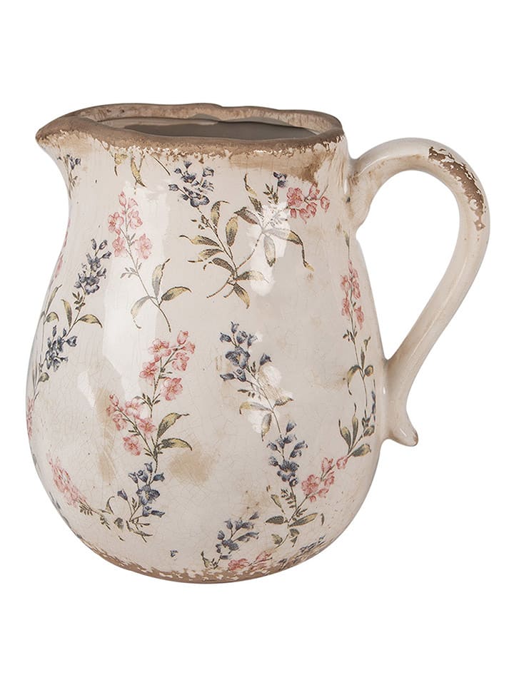 Clayre & Eef Dekoracyjny dzbanek w kolorze beżowym - 16 x Ø 20 cm rozmiar: onesize