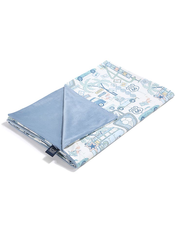 La Millou Koc "Route 66" w kolorze błękitnym do raczkowania rozmiar: 110x140 cm