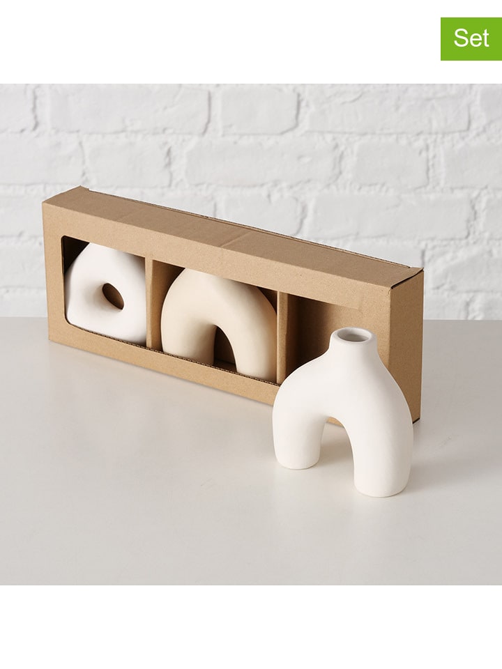 Boltze Wazony (3 szt.) w kolorze beżowym - wys. 10 cm rozmiar: onesize