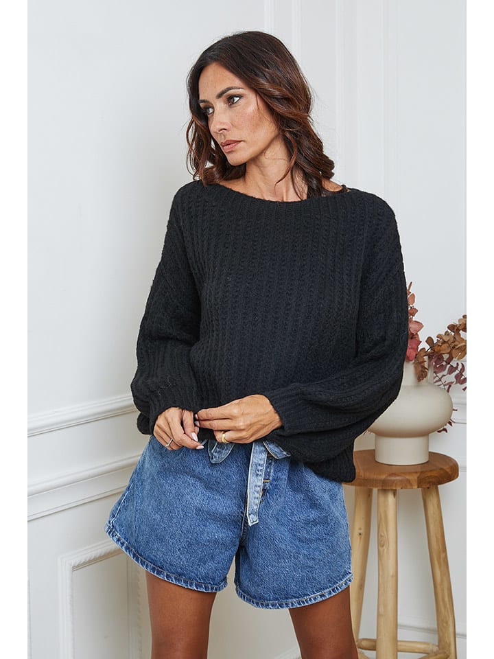 So Cachemire Sweter "Candji" w kolorze czarnym rozmiar: M