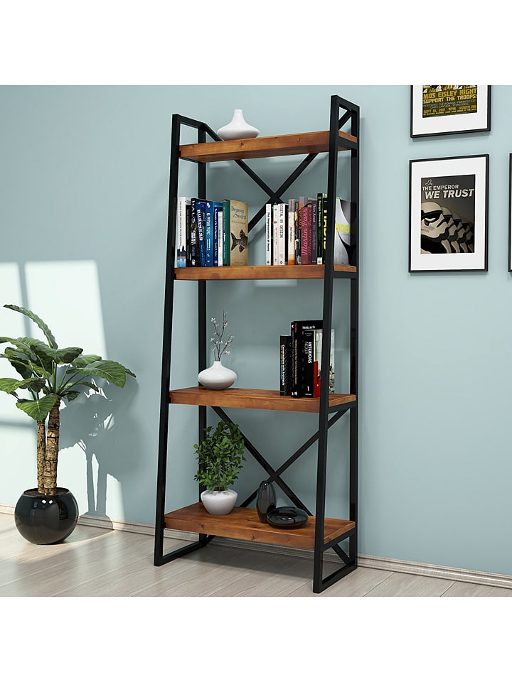 Scandinavia Concept Regał "Alaro" w kolorze brązowo-czarnym na książki - 66 x 150 x 30 cm rozmiar: onesize