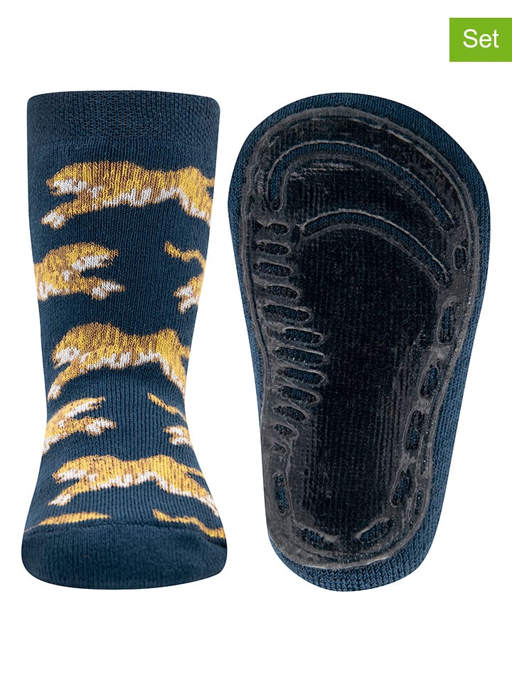 Skarpety antypoślizgowe (2 pary) "SoftStep" w kolorze granatowym