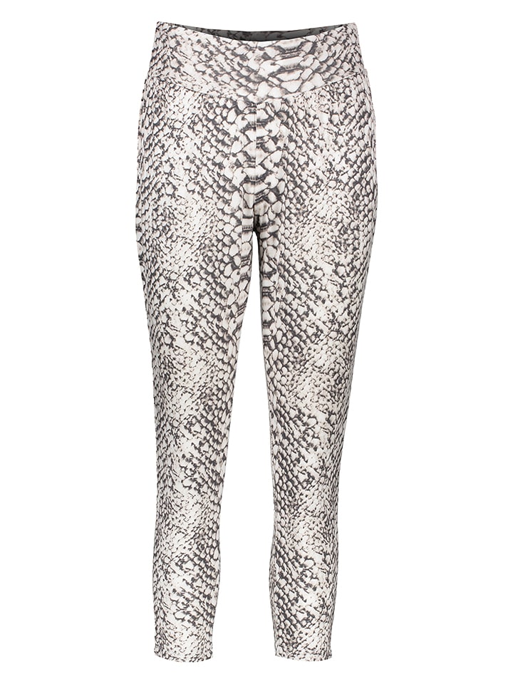 Spodnie capri w kolorze brązowo-kremowym